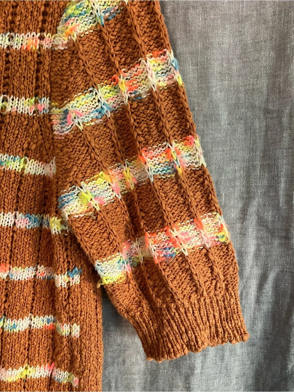 Free People Sweater with colorful stripes